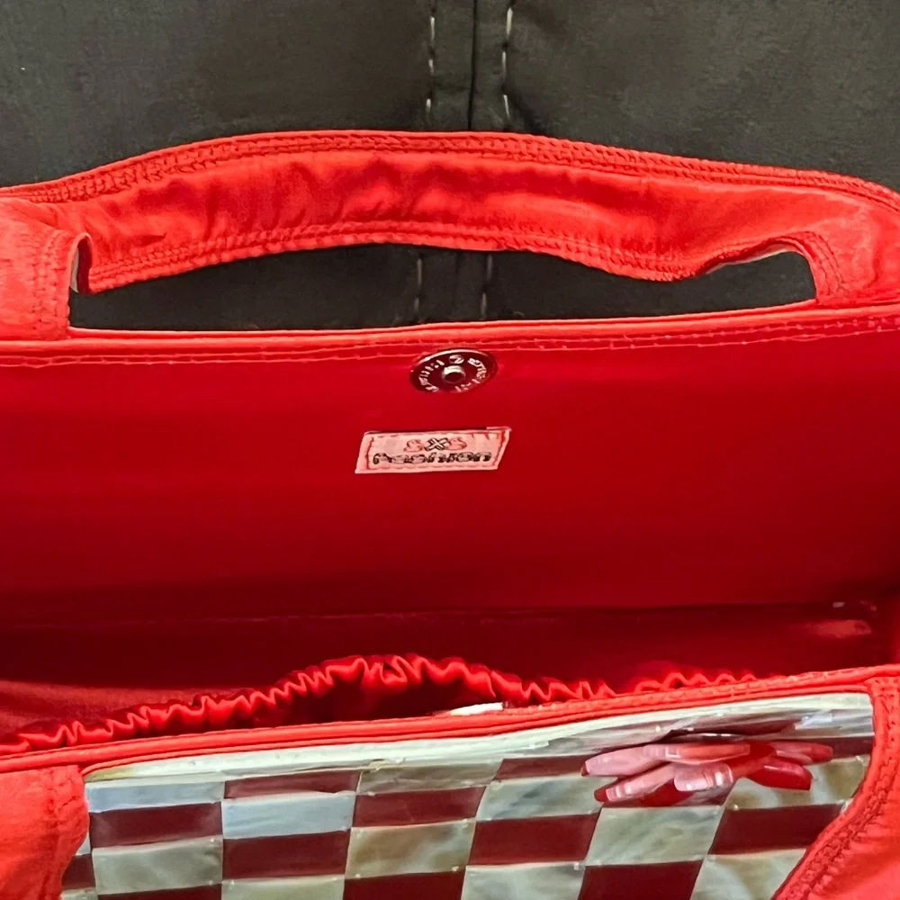 Red and White Checkered Tote Bag - Picture 6 of 10